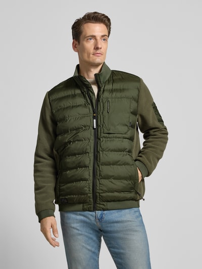 camel active Gewatteerd jack met opstaande kraag en borstzak, model 'Hybrid' Olijfgroen - 4