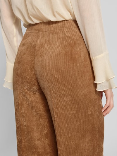Oui Cordhose mit Bügelfalten Camel 3