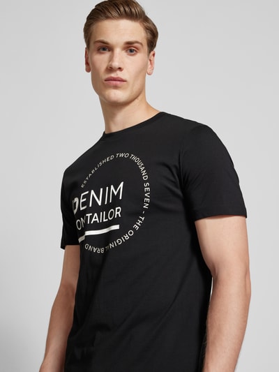 Tom Tailor Denim T-shirt z okrągłym dekoltem Czarny 3