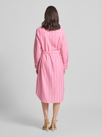 Lanius Hemdblusenkleid mit Bindegürtel Pink 5