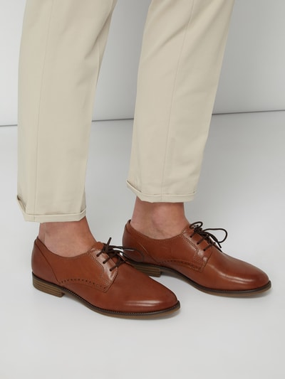 Tamaris Schnürschuh aus Leder Cognac 3