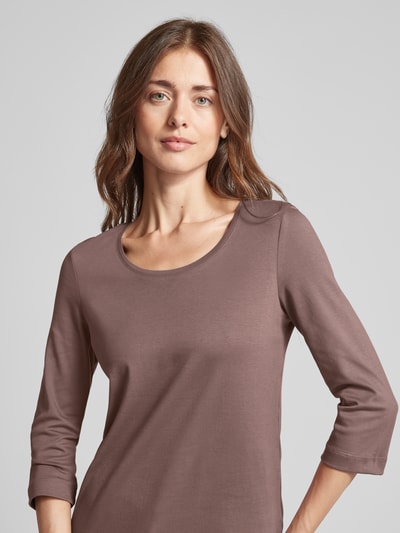 Christian Berg Woman Regular fit shirt met 3/4-mouwen Chocoladebruin - 3