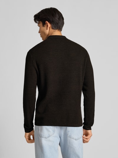 Jack & Jones Gebreide pullover met kentkraag Donkerbruin - 5