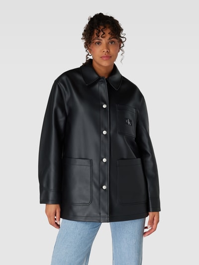 Calvin Klein Jeans Jacke in Leder-Optik Black 4