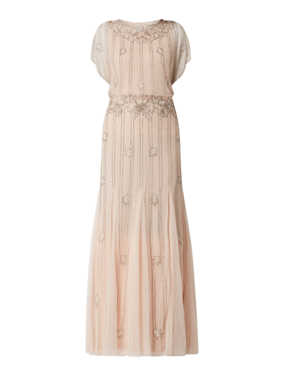 LACE & BEADS Abendkleid aus Mesh Modell 'Nayo' Rosa 2