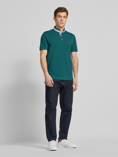 Christian Berg Men Regular fit poloshirt met opstaande kraag Metallic groen - 1