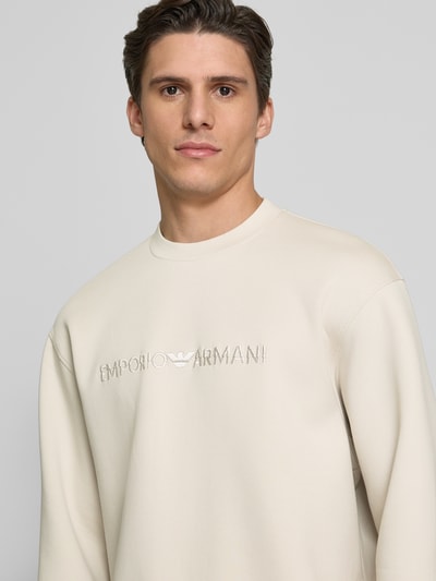 Emporio Armani Sweatshirt mit Label-Stitching Offwhite 3