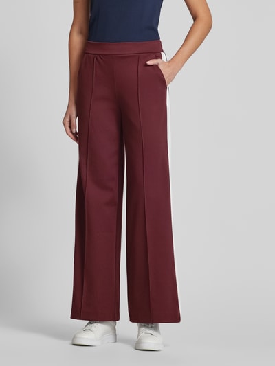 ICHI Wide Leg Stoffhose mit elastischem Bund Modell 'KATE' Bordeaux 4