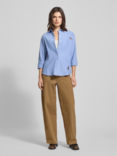 Jake*s Casual Overhemdblouse met knoopsluiting Bleu - 1