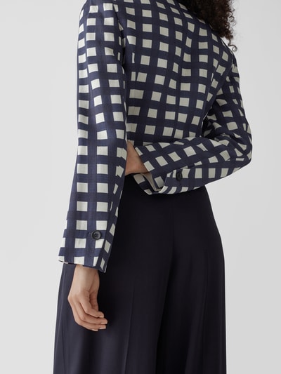 Jacquemus Cropped Jacke mit Karomuster Blau 6