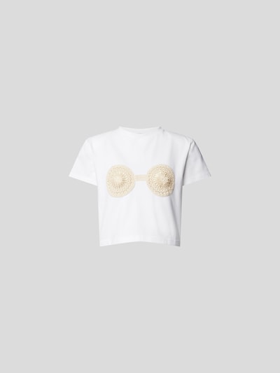 Magda Butrym T-Shirt mit Applikationen Weiß 2