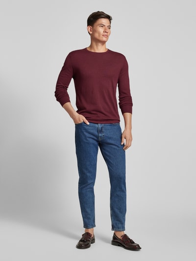 Christian Berg Men Gebreide pullover met ronde hals Bordeaux gemêleerd - 1