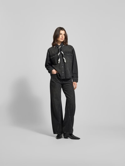 Anine Bing Oversized Jeansbluse aus reiner Baumwolle Black 1