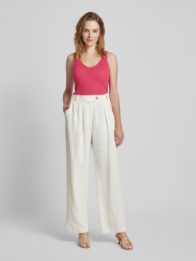 VERO MODA Stricktop mit abgerundetem V-Ausschnitt Modell 'NEWLEX SUN' Pink 1