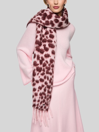 Marc Cain Schal aus Alpaka mit Fransenabschluss Rosa 1
