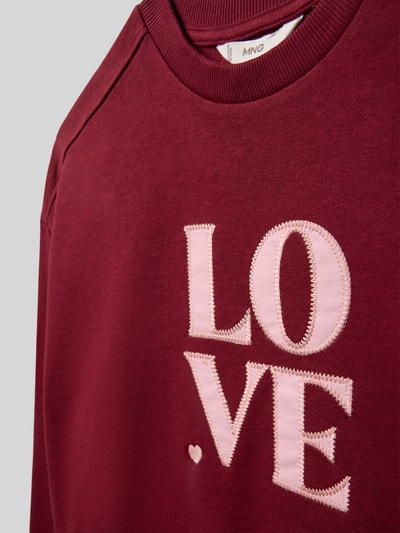 Mango Sweatshirt mit Statement-Stitching Bordeaux 2
