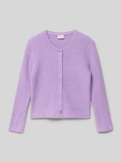 s.Oliver RED LABEL Regular Fit Strickjacke aus Rippstrick Lavender 1
