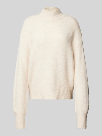 YAS Gebreide pullover met opstaande kraag, model 'ANNE' Beige - 2