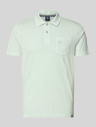 Produktfoto, Regular Fit Poloshirt mit Brusttasche von Lerros aus Reine Baumwolle in Hellgrün, Polokragen, kurze Knopfleiste, Logo-Stitching