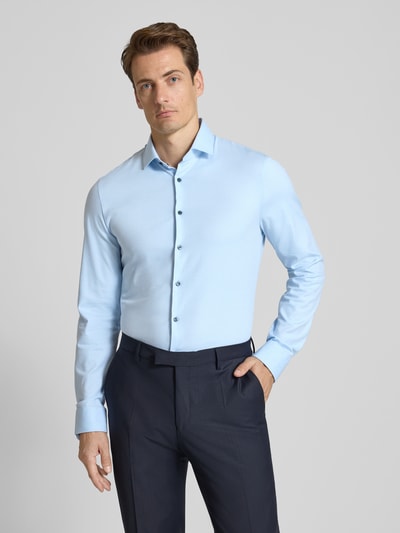 OLYMP No. Six Super slim fit zakelijk overhemd met kentkraag Bleu - 4