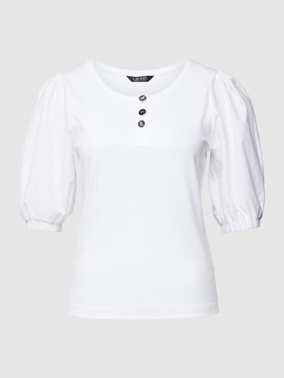 Lauren Ralph Lauren T-shirt met pofmouwen, model 'CAITLEY' Wit - 2