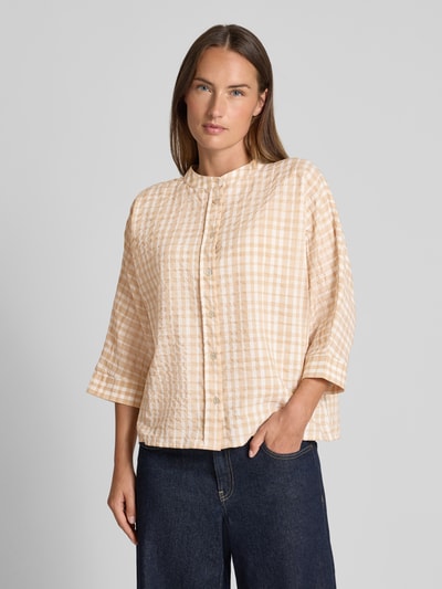 OPUS Relaxed fit blouse met 3/4-mouwen, model 'Fountry' Camel - 4