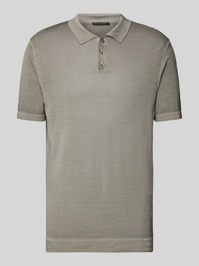 Drykorn Regular fit poloshirt met korte knoopsluiting, model 'TRITON' Olijfgroen - 2