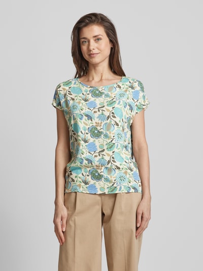 Soyaconcept Blouseshirt van viscose met all-over print, model 'Sammy' Lichtblauw - 4