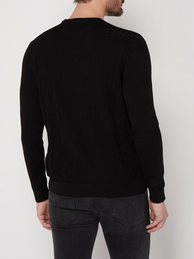 Emporio Armani Pullover mit Logo-Prägungen Black 5