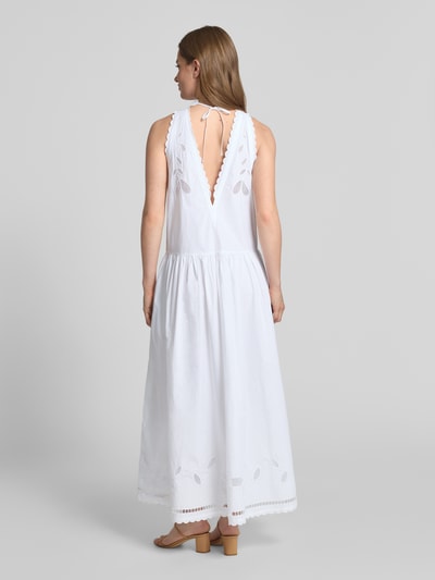 STELLA NOVA Maxikleid mit Lochstickerei Weiss 5