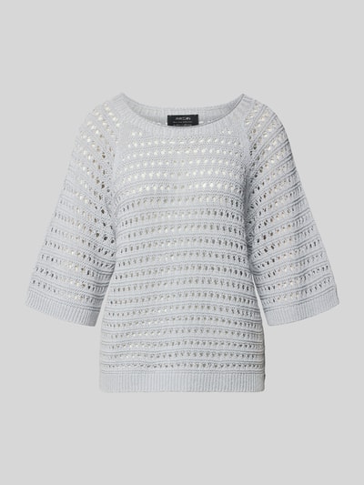 Productfoto, Strickpullover mit 1/2-Arm van Marc Cain, pure katoen, relaxed fit, ronde hals, lichte kleur, fijn gebreide textuur