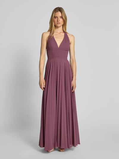 Mascara Avondjurk met halter Oudroze - 4