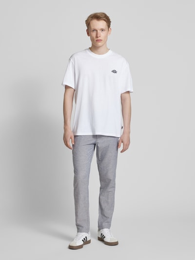 Jack & Jones Tapered Fit Chino aus Baumwoll-Leinen-Mix Modell 'STACE' Rauchblau Melange 1