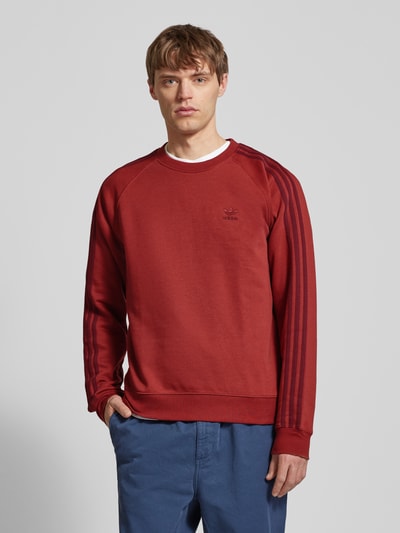 adidas Originals Sweatshirt met labelstitching Donkerrood - 4