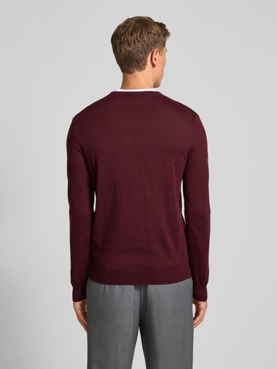 Polo Ralph Lauren Sweter z dzianiny z wełny merino Bordowy 5