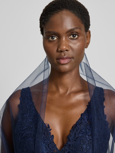Mascara Abendkleid mit V-Ausschnitt Dunkelblau 3