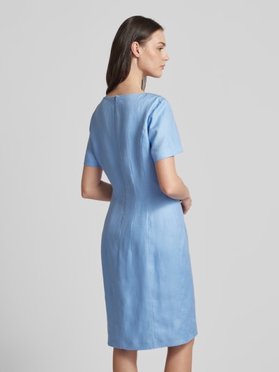 WHITE LABEL Knielanges Kleid mit V-Ausschnitt Hellblau 5