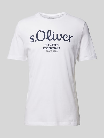 s.Oliver RED LABEL T-shirt z nadrukiem z logo Biały 2