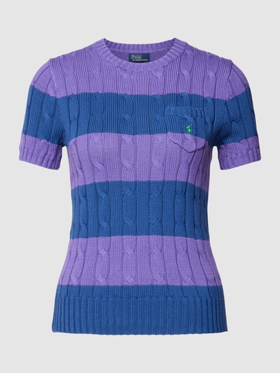 Polo Ralph Lauren Strickpullover mit Zopfmuster Violett 2