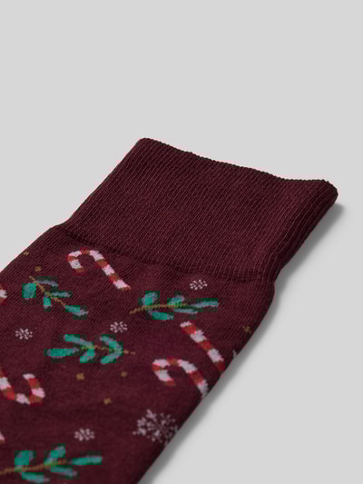 Falke Skarpety ze wzorem na całej powierzchni model ‘Gifts Blizzard’ Bordowy 2