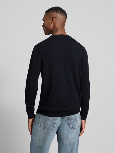 Profuomo Strickpullover aus Woll-Mix mit Rundhalsausschnitt Marine 5