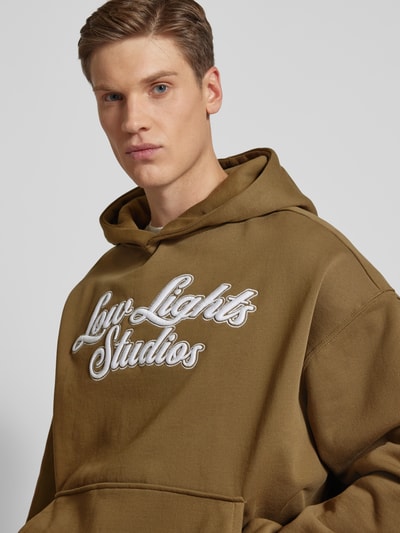 Low Lights Studios Oversized Hoodie mit Label-Stitching Dunkelgruen 3