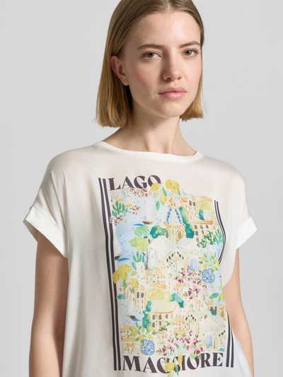 Milano Italy T-Shirt mit Motiv-Print und Rundhalsausschnitt Offwhite 3