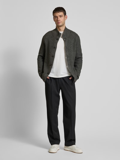 Jack & Jones Premium Strickjacke mit Stehkragen Modell 'HOWELL' Dunkelgrau 1