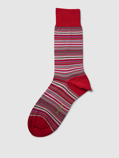 Falke Socken mit Streifenmuster Modell 'MICROBLOCK SOCK' Rot 1