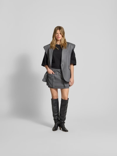 black palms T-Shirt mit geripptem Rundhalsausschnitt Black 1