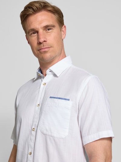 Tom Tailor Regular Fit Freizeithemd aus reiner Baumwolle Weiss 3