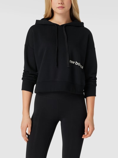 New Balance Korte hoodie met labeldetail Zwart - 4
