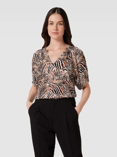 Saint Tropez Bluse mit Animal-Print Modell 'Tessa' Mittelbraun 4