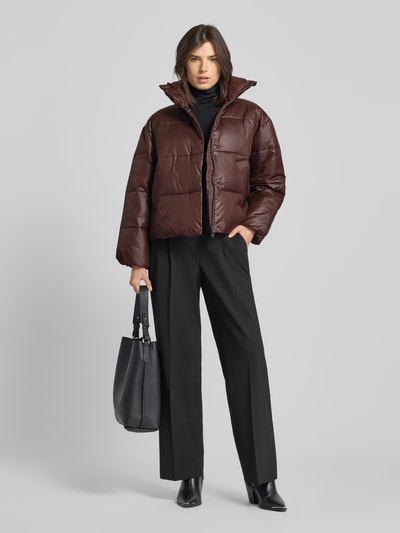 mbyM Gewatteerd jack met opstaande kraag, model 'Seraphina' Middenbruin - 1